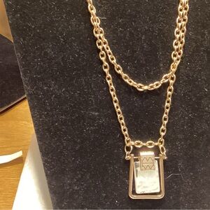 Goldtone Link Chain Necklace Necklace With Pendant